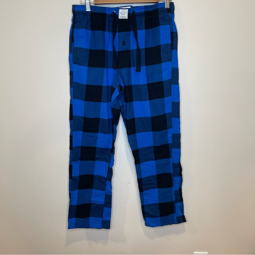 American Eagle Blue Plaid Flannel Pajama Pants